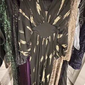 Elegant Black and Gold Women's Dress